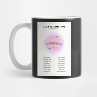 Daily Affirmations for Self Love Pink Aura Mug